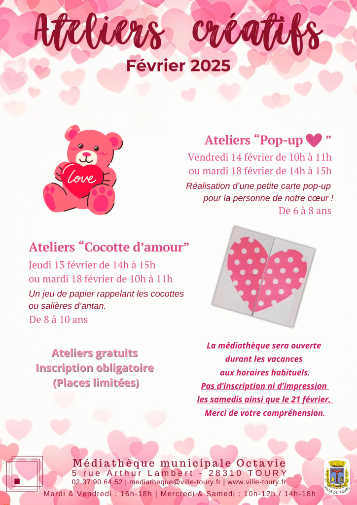 Ateliers créatifs - Février 2025