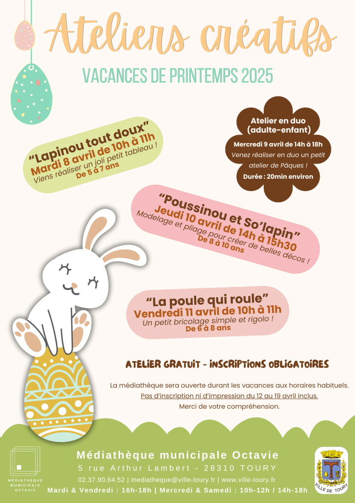 Affiche - Ateliers créatifs_avril2025