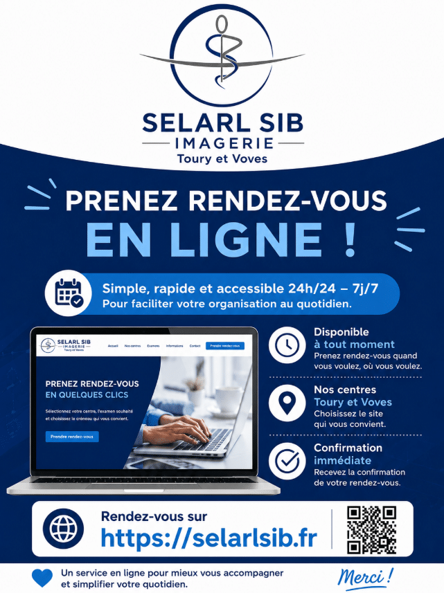 Prise de RDV possible en ligne 24h/24, au centre de radiologie